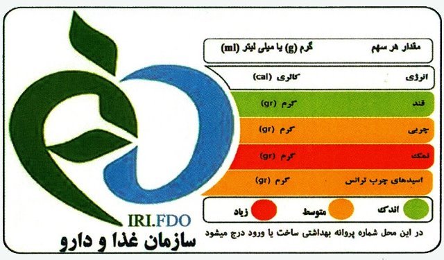ایران تنها کشور منطقه با چراغ راهنمای تغذیه‌ای در فرآورده‌های غذایی